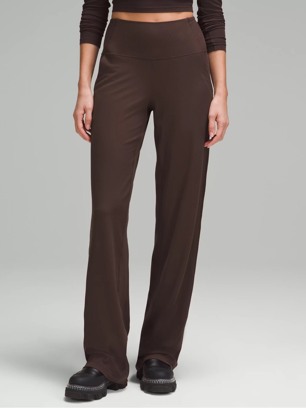 lululemon align brown ribbed wide leg palazzo pants